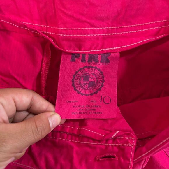 Vintage Y2K PINK Victoria’s Secret Hot Pink Cotton Drawstring Shorts | Size 10 - Picture 3 of 8
